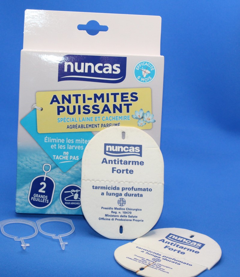 NUNCAS Anti-Mites Laine 2 plaquettes Armoires - Fleurs Printanières