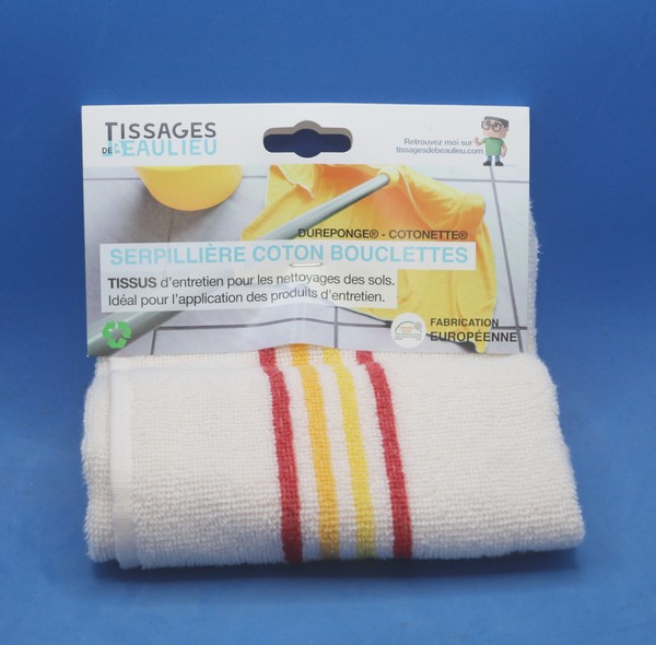 Tissage de Beaulieu serpillère wassingue coton écrue bouclette 50x80