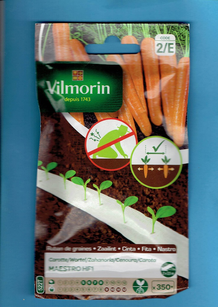 Vilmorin  ruban de graines de Carotte Maestro HF1  2*