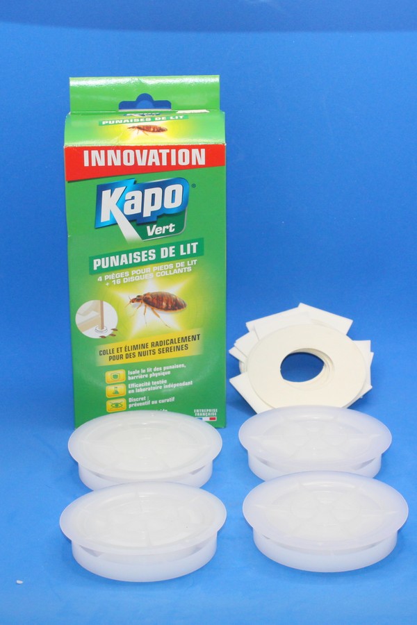 Kapo Piège pour Punaise des lits : 4 coupelles adhésives pour les pieds des lits réf. 3066