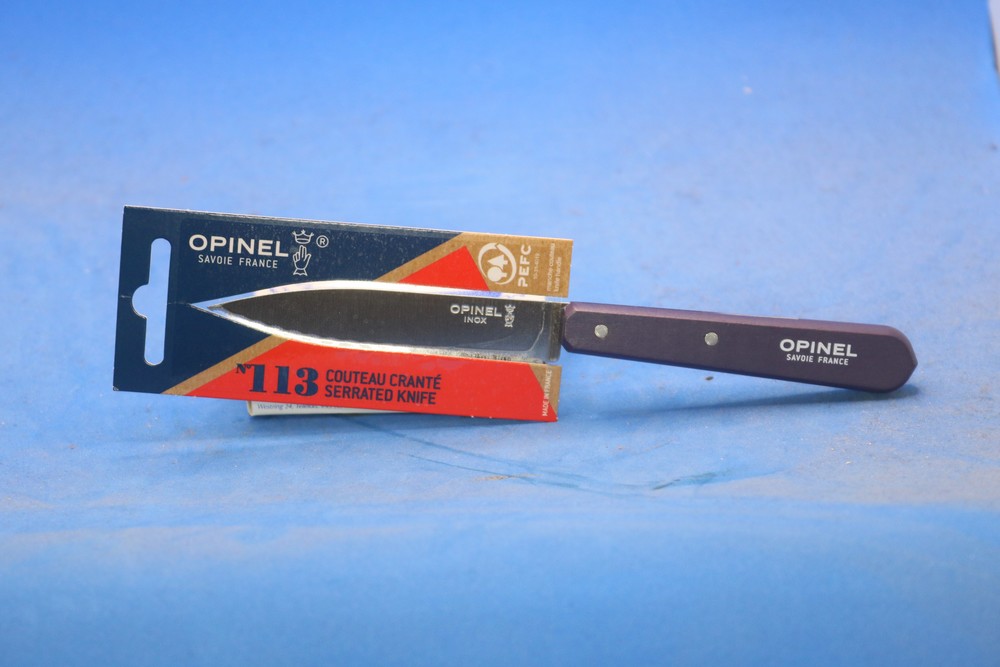 OPINEL Couteau Office Cranté 113 Manche Bois Violet Purpel
