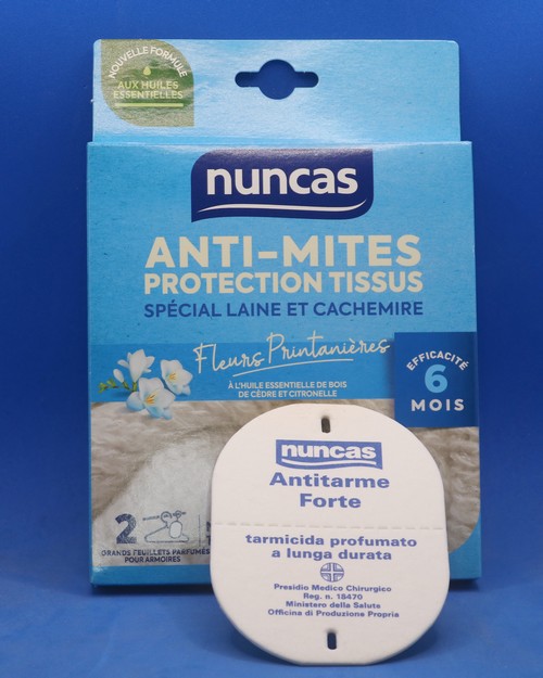 NUNCAS Anti-Mites Laine 2 plaquettes Armoires - Fleurs Printanières - nouvelle formule